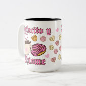 Cafecito y Chisme pan dulce Zweifarbige Tasse (Vorderseite Links)