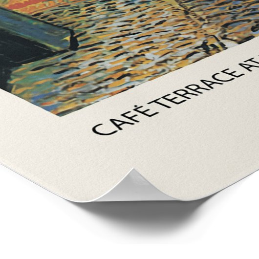 Cafee Terrace At Night Blossom Poster (Ecke)