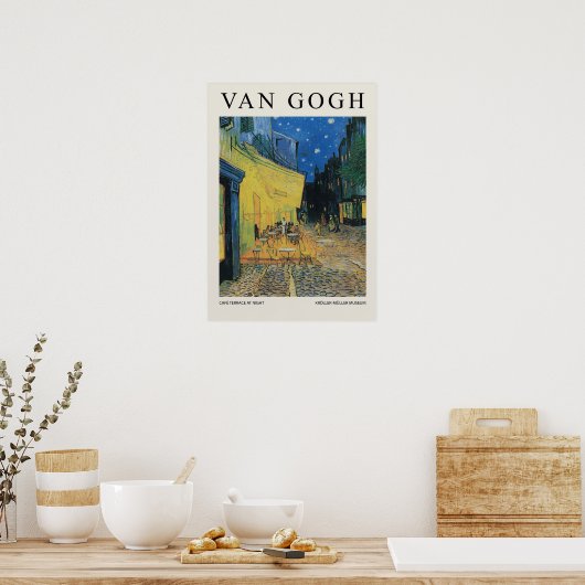 Cafee Terrace At Night Blossom Poster (Küche)