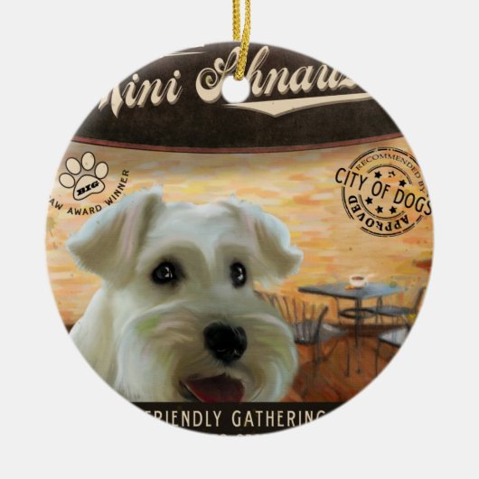 CaféminiSchnauzer Keramik Ornament (Vorne)