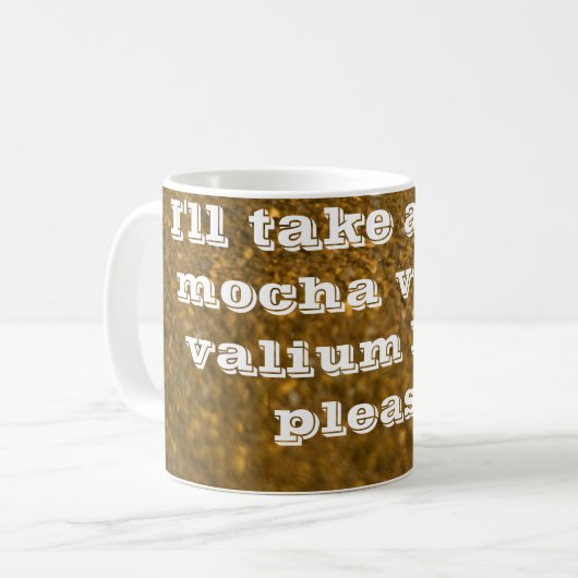 Cafémokkawodka-Valium latte Kaffeetasse (Vorderseite Links)