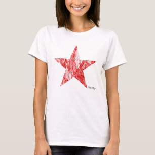Caféracer-rotes Stern-Vintages angeredet T-Shirt