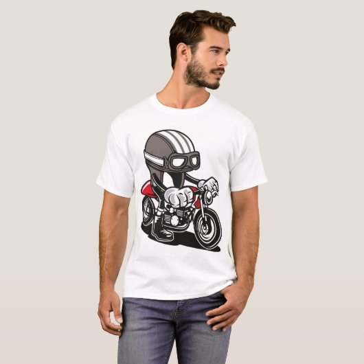 Caferacer Sturzhelm T-Shirt (Vorne ganz)