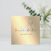 Cafes Café Coffee Food Restaurant Einladung (Stehend Vorderseite)