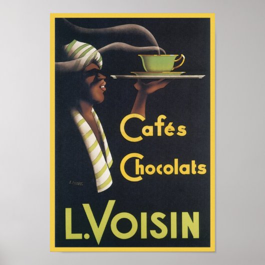 Cafes Chocolats L. Nachbar Vintage Ad Poster (Vorne)