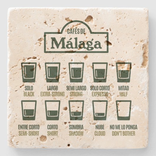 Cafes de Malaga Steinuntersetzer (Vorderseite)