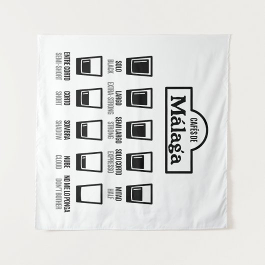 Cafes de Malaga Wandteppich (Vorderseite (Horizontal))