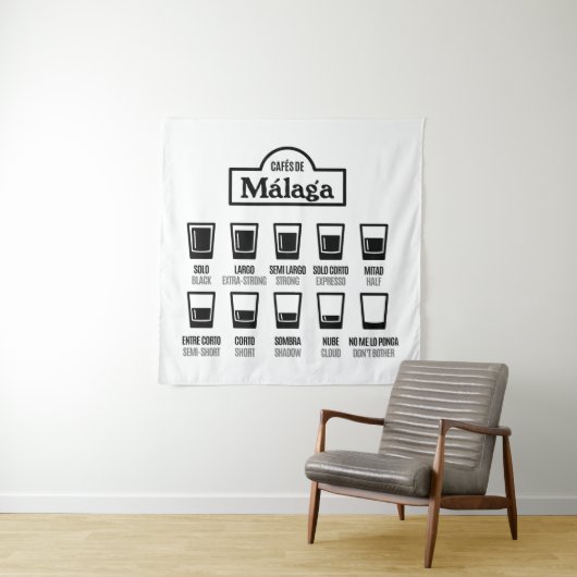 Cafes de Malaga Wandteppich (Beispiel)