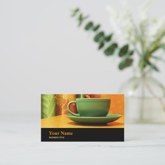 Cafeteria Catering Café Manager Business Card Visitenkarte (Stehend Vorderseite)
