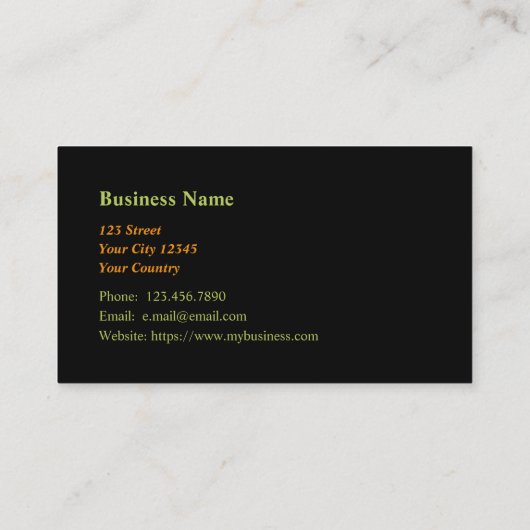 Cafeteria Catering Café Manager Business Card Visitenkarte (Rückseite)