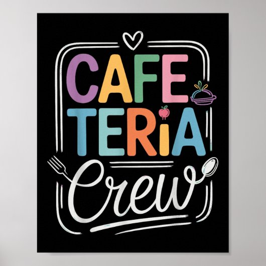 Cafeteria Crew farbenfrohe Briefe mit Küchenbilder Poster (Vorne)