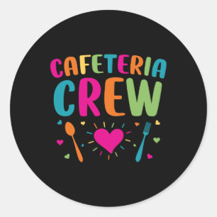 Cafeteria Crew Mittagessen Lady Back to School Nov Runder Aufkleber