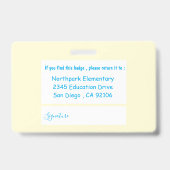 Cafeteria Employee Foto Abzeichen Ausweis (Rückseite)