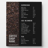 Cafeteria Logo Copper Black Chalkboard Preisliste Fotoplatte (Vorderseite)