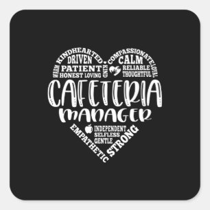 Cafeteria-Manager, Lunch Lady, Arbeiter Quadratischer Aufkleber