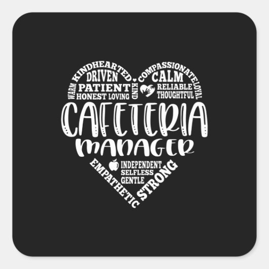 Cafeteria-Manager, Lunch Lady, Arbeiter Quadratischer Aufkleber (Vorderseite)