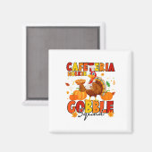 Cafeteria-Mitarbeiter Gobble Squad Truthahn Kürbis Magnet (Vorderseite/Rückseite)