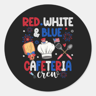 Cafeteria Red White and Blue Cafeteria Crew Cafete Runder Aufkleber