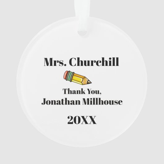 Cafeteria Schule Danke Ornament (Rückseite)