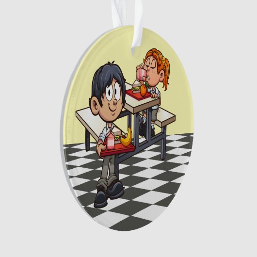 Cafeteria Schule Danke Ornament (Vorderseite)