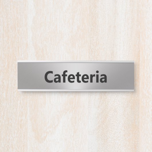 Cafeteria Silver and Black Text Template Türschild (Vorderseite )