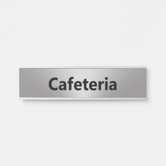 Cafeteria Silver and Black Text Template Türschild (Vorderseite )