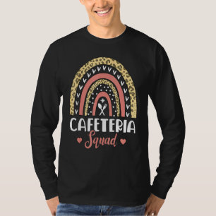 Cafeteria Squad Boho Rainbow Leopard Lunch Lady Cr T-Shirt