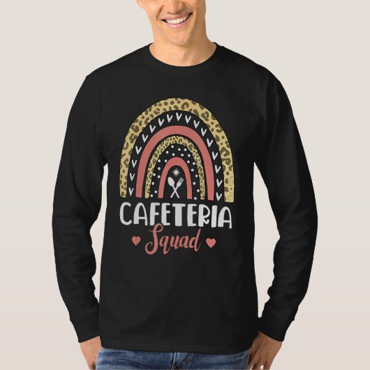 Cafeteria Squad Boho Rainbow Leopard Lunch Lady Cr T-Shirt (Vorderseite)