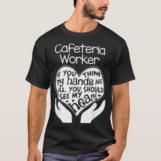 Cafeteria Worker Heart HandSchool Team Group Gif T-Shirt (Vorderseite)
