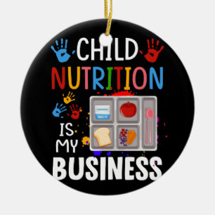 Cafeteria Worker Lunch Lady Food Tray Child Keramik Ornament