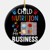 Cafeteria Worker Lunch Lady Food Tray Child Keramik Ornament (Hinten)