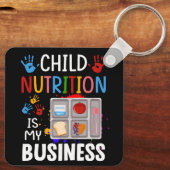 Cafeteria Worker Lunch Lady Food Tray Child Schlüsselanhänger (Rückseite)