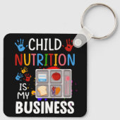 Cafeteria Worker Lunch Lady Food Tray Child Schlüsselanhänger (Rückseite)