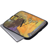 Caféterrasse am Nachtmonogramm Laptopschutzhülle (Vorne Knopf)