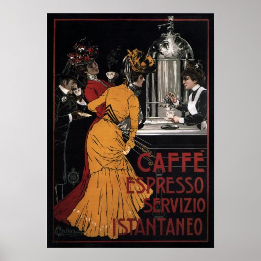 Caffe Espresso ~ Servizio Istantaneo ~ 1900 Poster (Vorne)