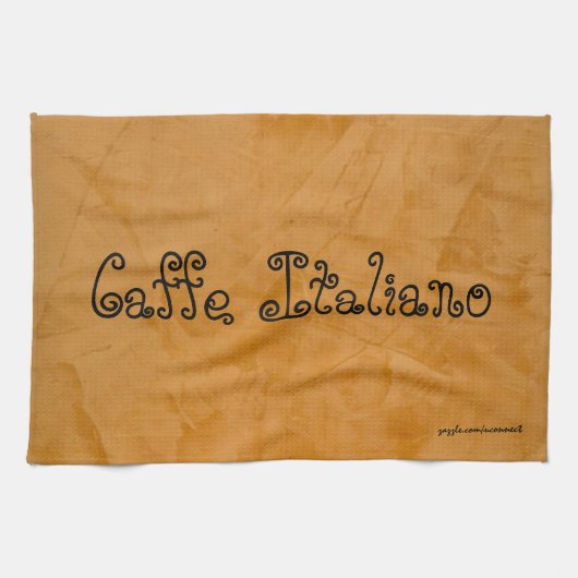 Caffe Italiano Tuscan Orange Küche Handtuch (Horizontal)