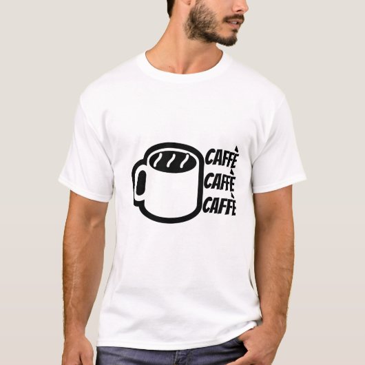 Caffè | Kaffee im italienischen T - Shirt (Vorderseite)