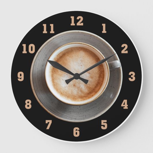 Caffé Latte Clock Große Wanduhr (Vorderseite)