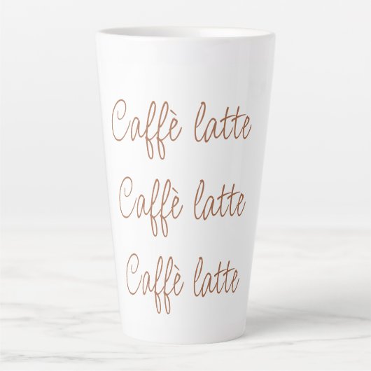 Caffè latte | Einfache Stilschrift Typografie Milchtasse (Vorderseite)