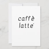 Caffè latte - minimalistic typography card karte (Vorderseite)