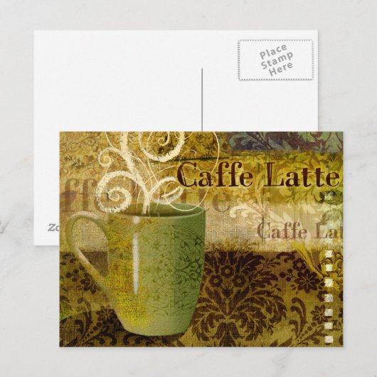 Caffe Latte Postkarte (Vorne/Hinten)