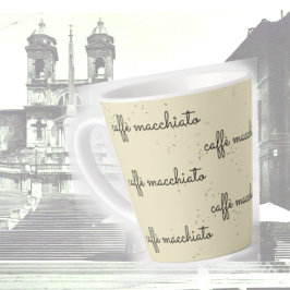 Caffè macchiato auf antiken Blick latte Tasse