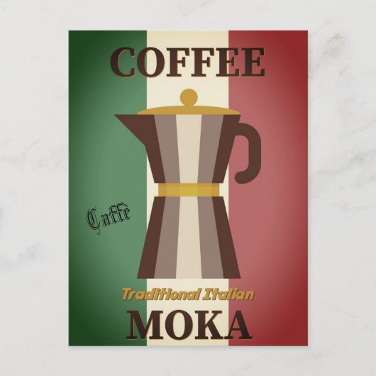 Caffè Moka Italia Flag Kaffee Pot | Postkarte (Vorderseite)