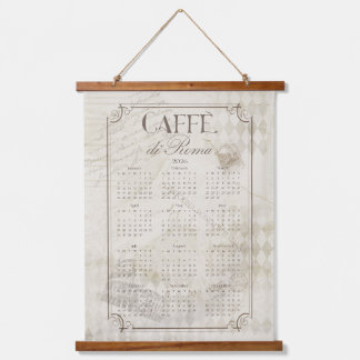 Caffe Roma 2026 Wandkalender Kunst Wandteppich Mit Holzrahmen