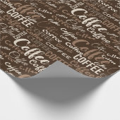 Caffee-Typografie Geschenkpapier (Ecke)