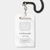 Caffeena-Abzeichen Ausweis (Rückseite mit Lanyard)