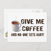 Caffein Deprivation Postkarte (Vorne/Hinten)
