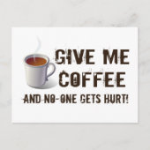 Caffein Deprivation Postkarte (Vorderseite)