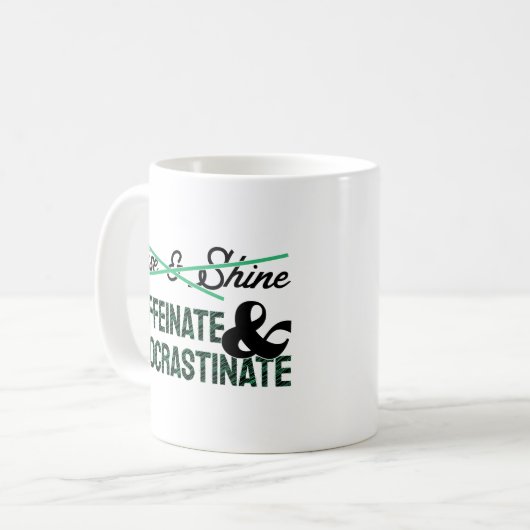 Caffeinat & Procrastinate Kaffeetasse (Vorderseite Links)