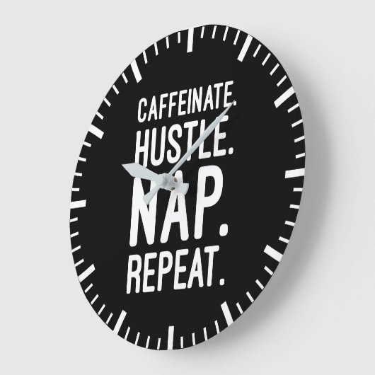 Caffeinate Hustle Nickerchen Repeat - Funny Motivi Große Wanduhr (Winkel)